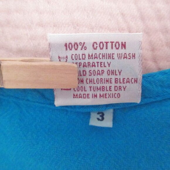 Oh My Gauze Asymmetrical Tunic Top Size XXL 3 Short Sleeves Turquoise Coastal - Picture 6 of 11